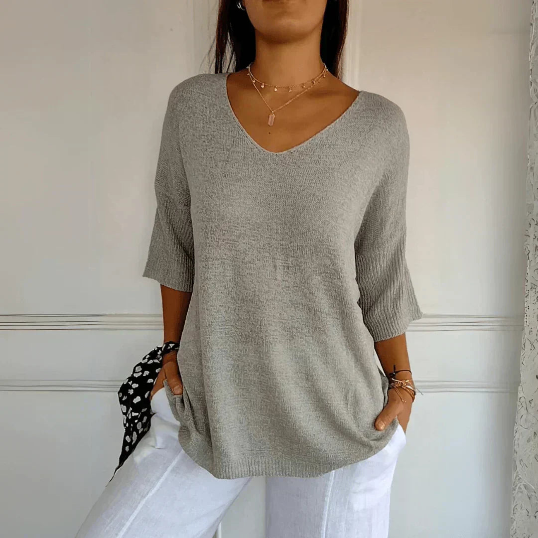 Maddie Relaxed-Fit V-Neck Sweater