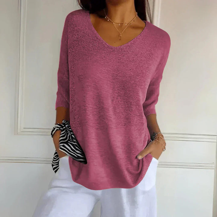 Maddie Relaxed-Fit V-Neck Sweater
