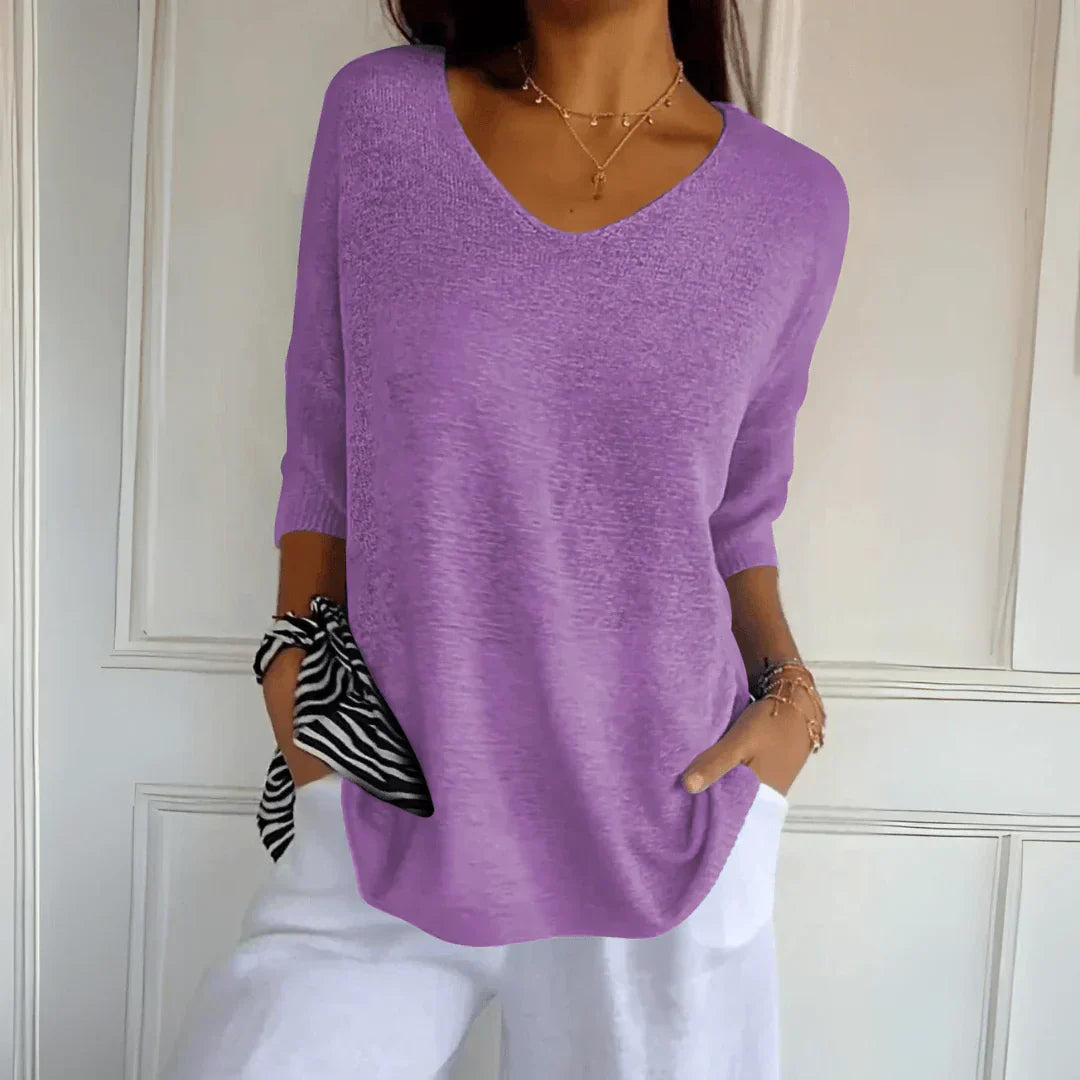 Maddie Relaxed-Fit V-Neck Sweater