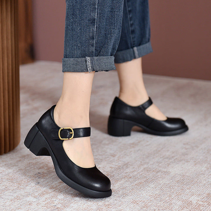 Serena Sleek Minimalist Mary Jane Flats