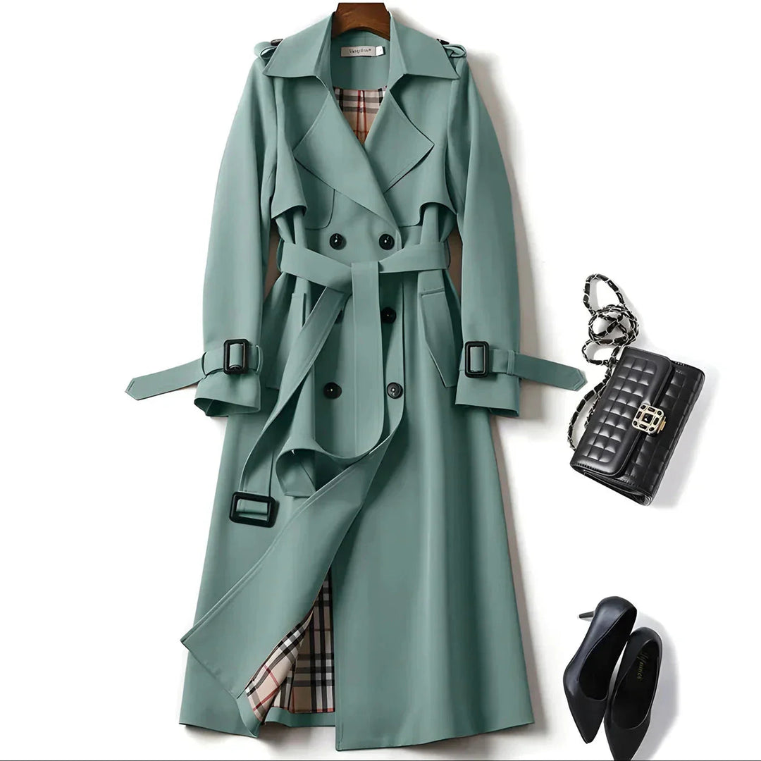 Chic Jade Trench Coat