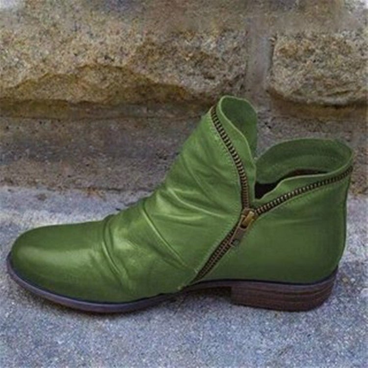 Victoria Zippered Leather Boots