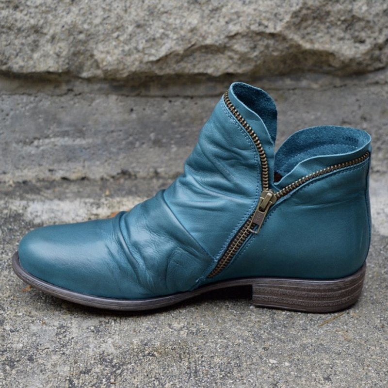 Victoria Zippered Leather Boots